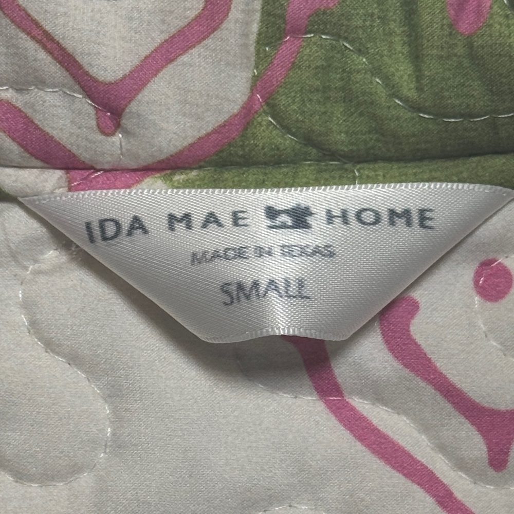 IDA MAE HOME Green Pink Handcrafted Quilted‎ Women's Jacket Abstract Pattern SM - Picture 2 of 13